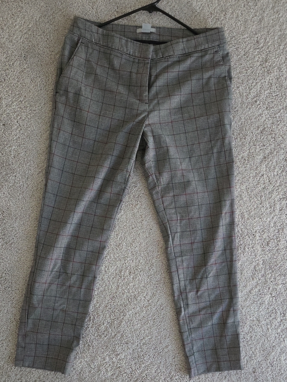 H&M Women's Gray Plaid Ankle Slacks